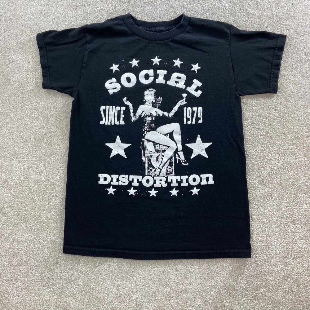 Social Distortion T Shirt Mens Small Black Pinup Girl Since 1979 Punk Rock Tee